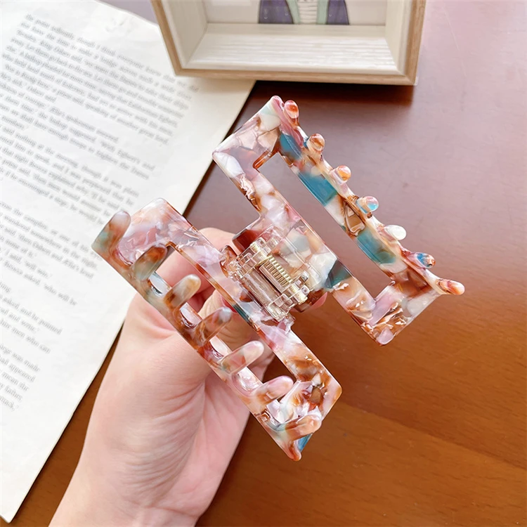 Hot Selling 2022 New Fashion Korean Hair Accessories Custom Cellulose Acetate Hair Claw Clip