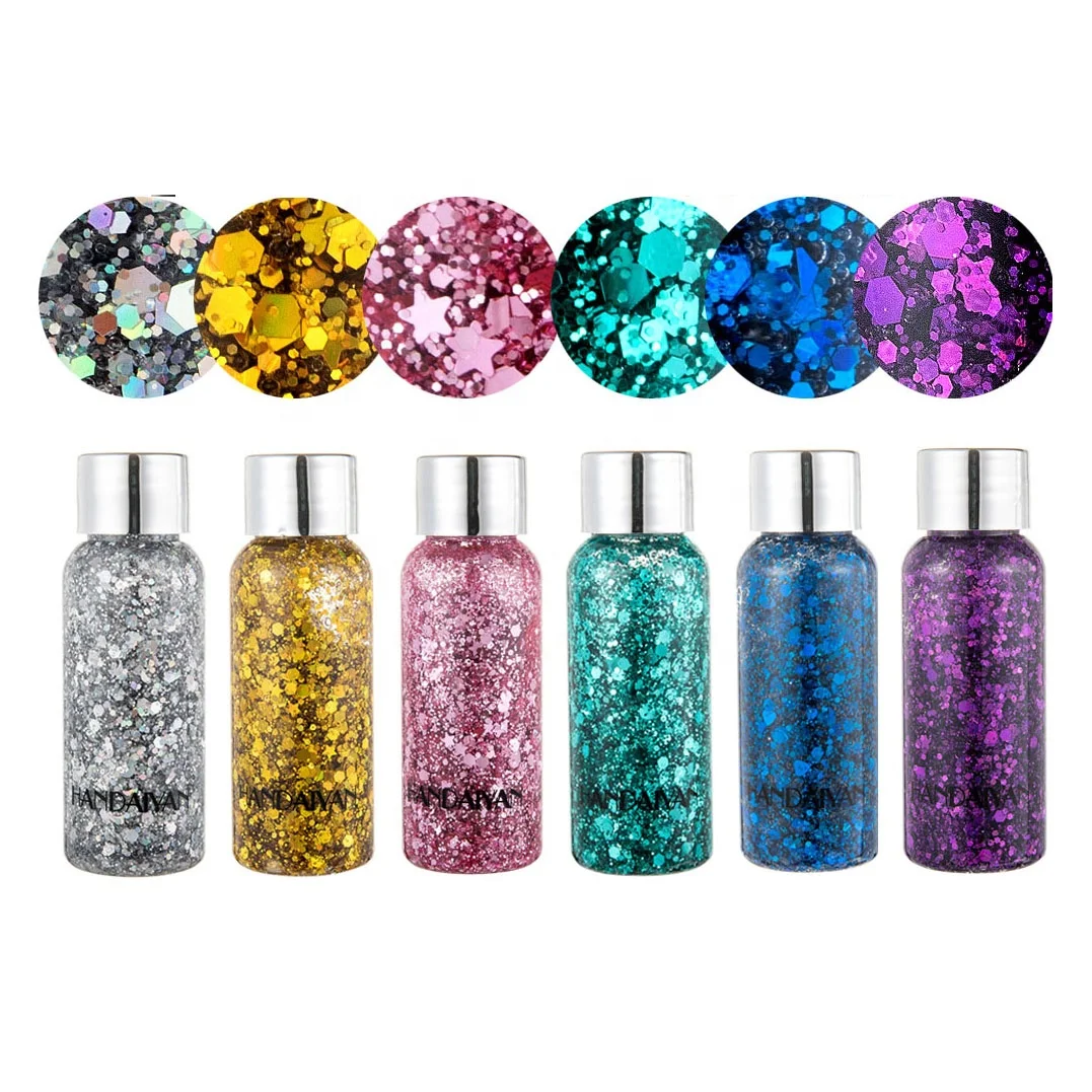 HANDAIYAN Glitter Decoration Manicure Hair Body Face Glitter Gel Art Sequins Party Festival Makeup Glitter Decoration