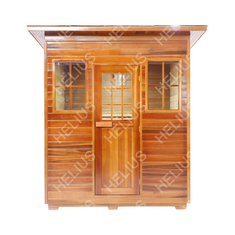2024 Traditional Canadian Pure Red Cedar Wooden Garden Steam Sauna Room Outdoor Barrel Sauna With Stove
