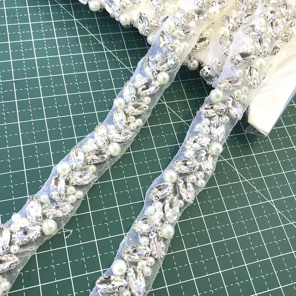 L236 Rhinestone bodice applique for dresses trims rhinestones applique crystal appliques