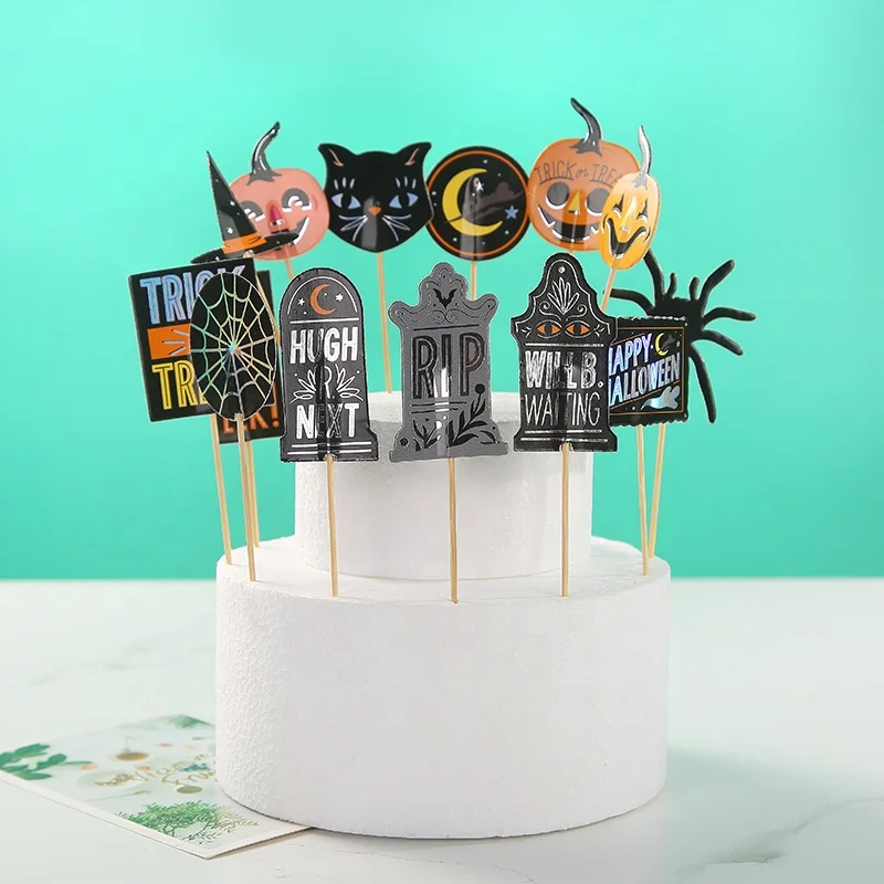 
New design Christmas tree Santa cake decoration topper birchwood picks cake accessory 