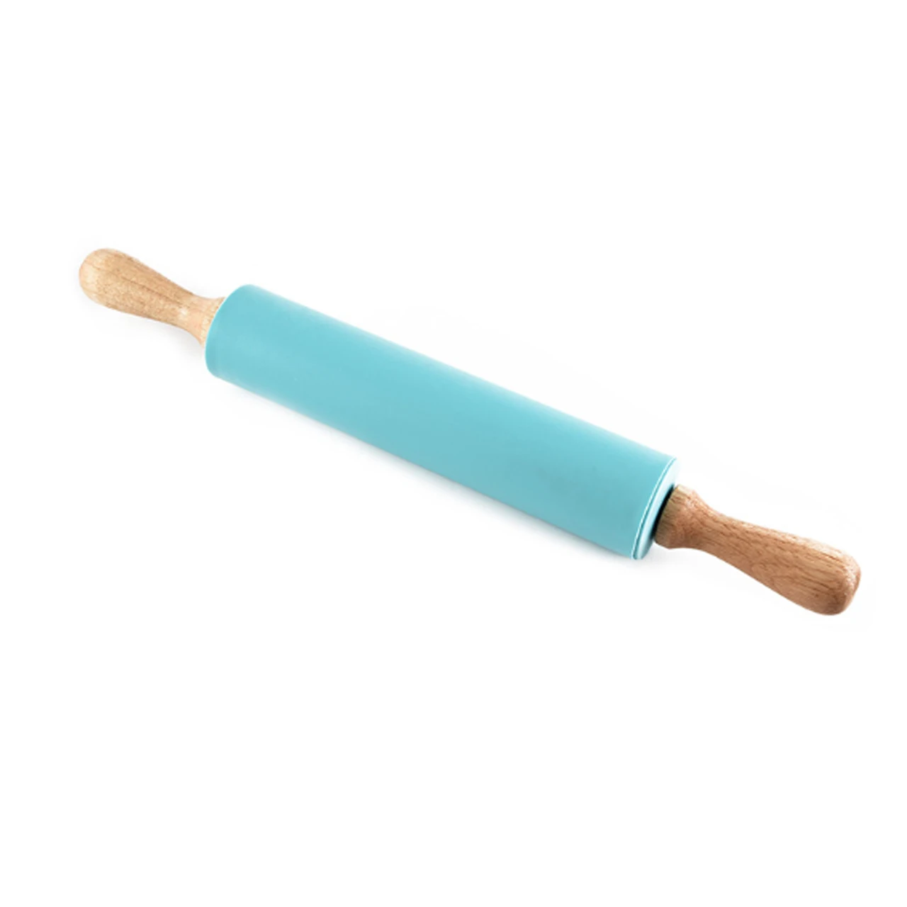 Non-stick Home Kitchen Silicone Rolling Pin With Wooden Handle