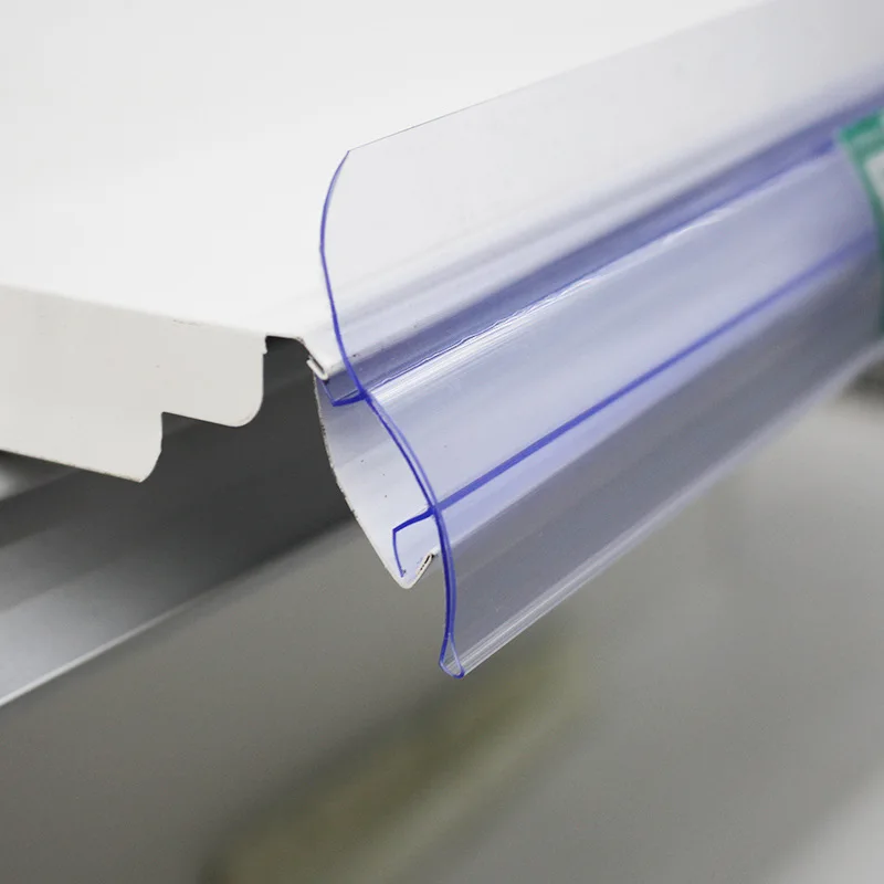 Pvc Plastic Supermarket Shelf Label Holder Price Tag Holder Data Strip For Glass Transparent Data Strip