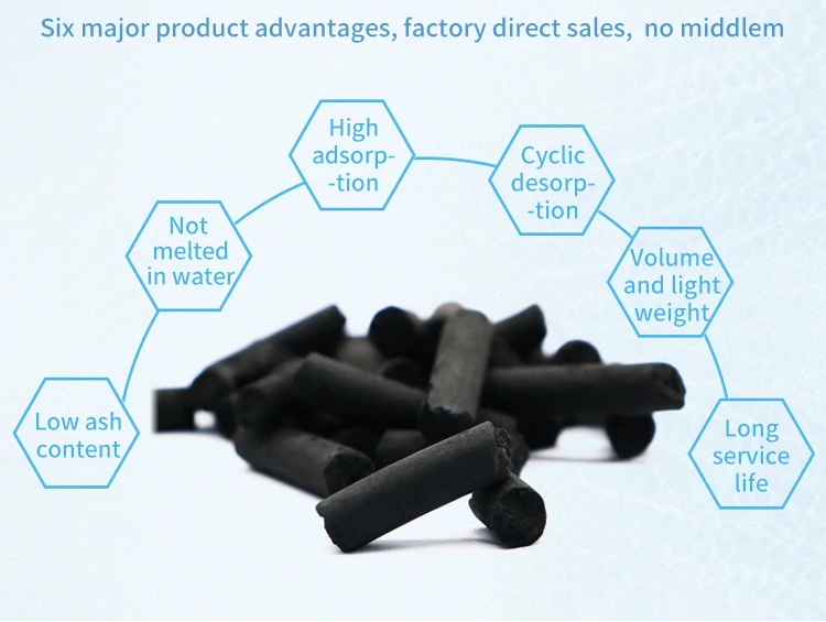 Manufacture Cylinder Columnar Carbon Activated / Activated Carbon To Elimination H2S