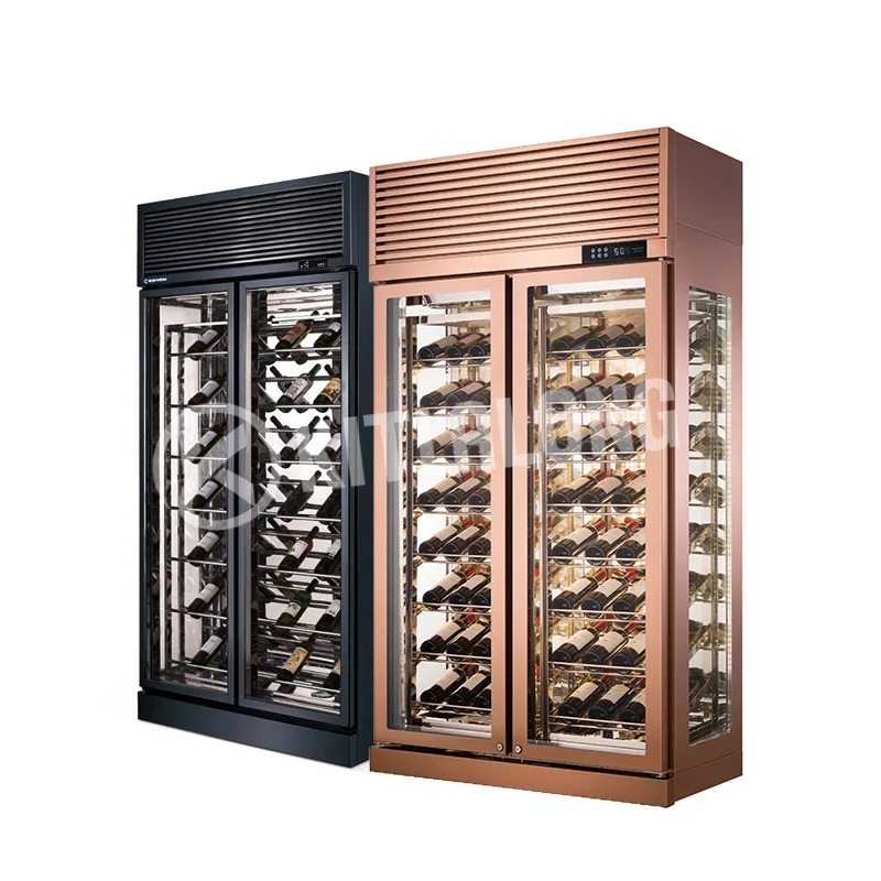 Stainless steel Commercial Bar Hotel Wine cabinet Villa Home Use Red wine coolers customizable Wine cellar