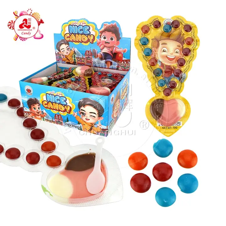 Three color necklet heart shaped choco jam with chocolate beans