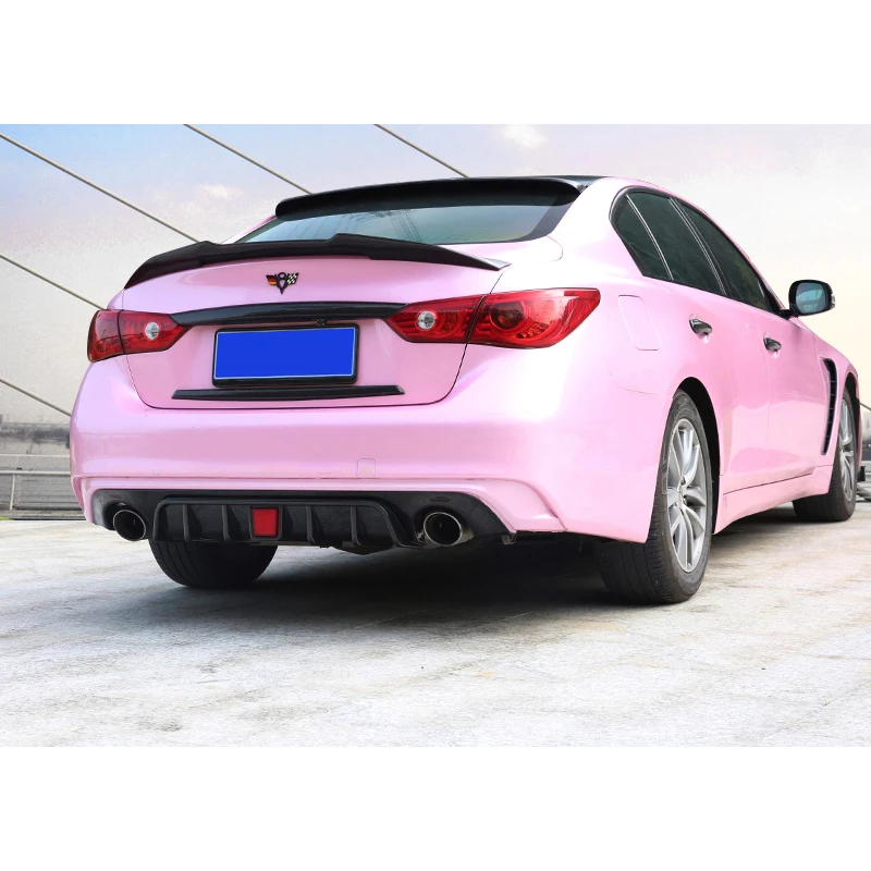 Carbon Fiber Car Body kits Rear Bumper Lip Spoiler Diffuser for Infiniti Q50 Q50S 2014-2021