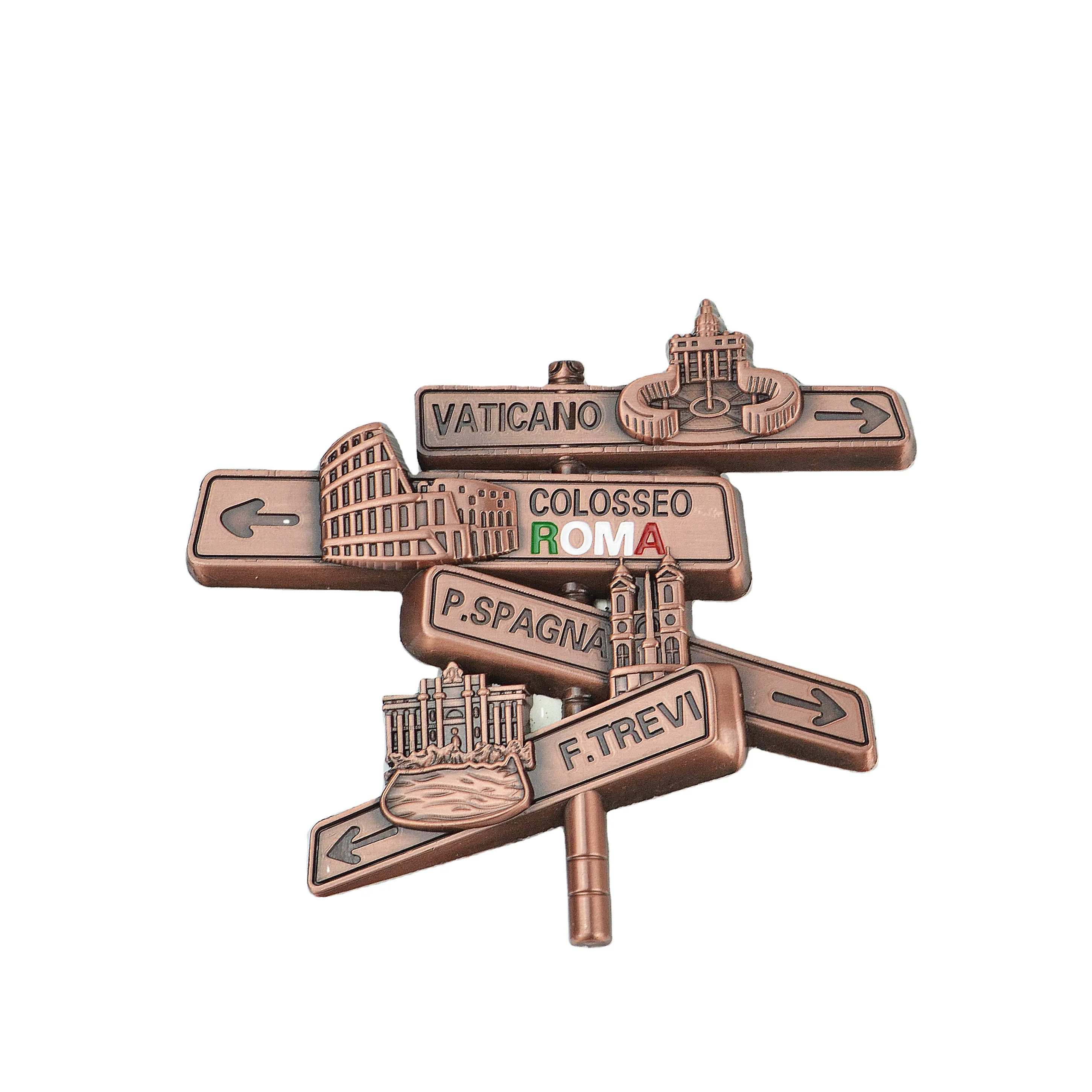 Manufacture Stainless Steel Magnet Poland Roma Germany Souvenirs Switzerland Fridge Magnet Custom Zinc Alloy Metal Fridge Magnet