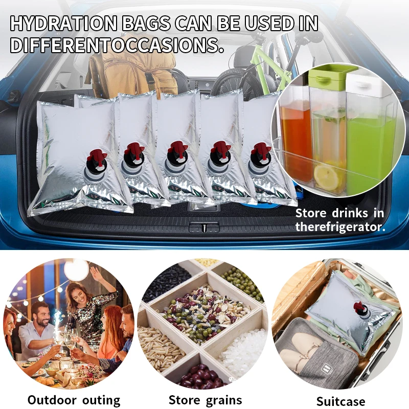 Plastic Type Transparent Packaging Pouch Bag In Box With Spout Tap For Water Bag Milk Bags