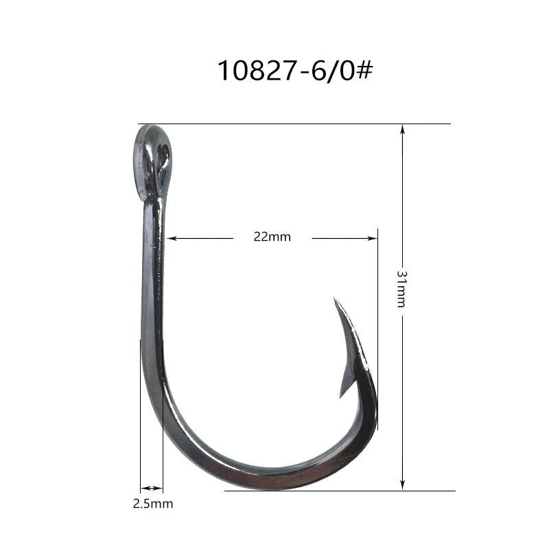 Factory Direct Sales 10827 Circle Stainless Steel Lead Fish Hook Saltwater Sturgeon Carp Fish Hook