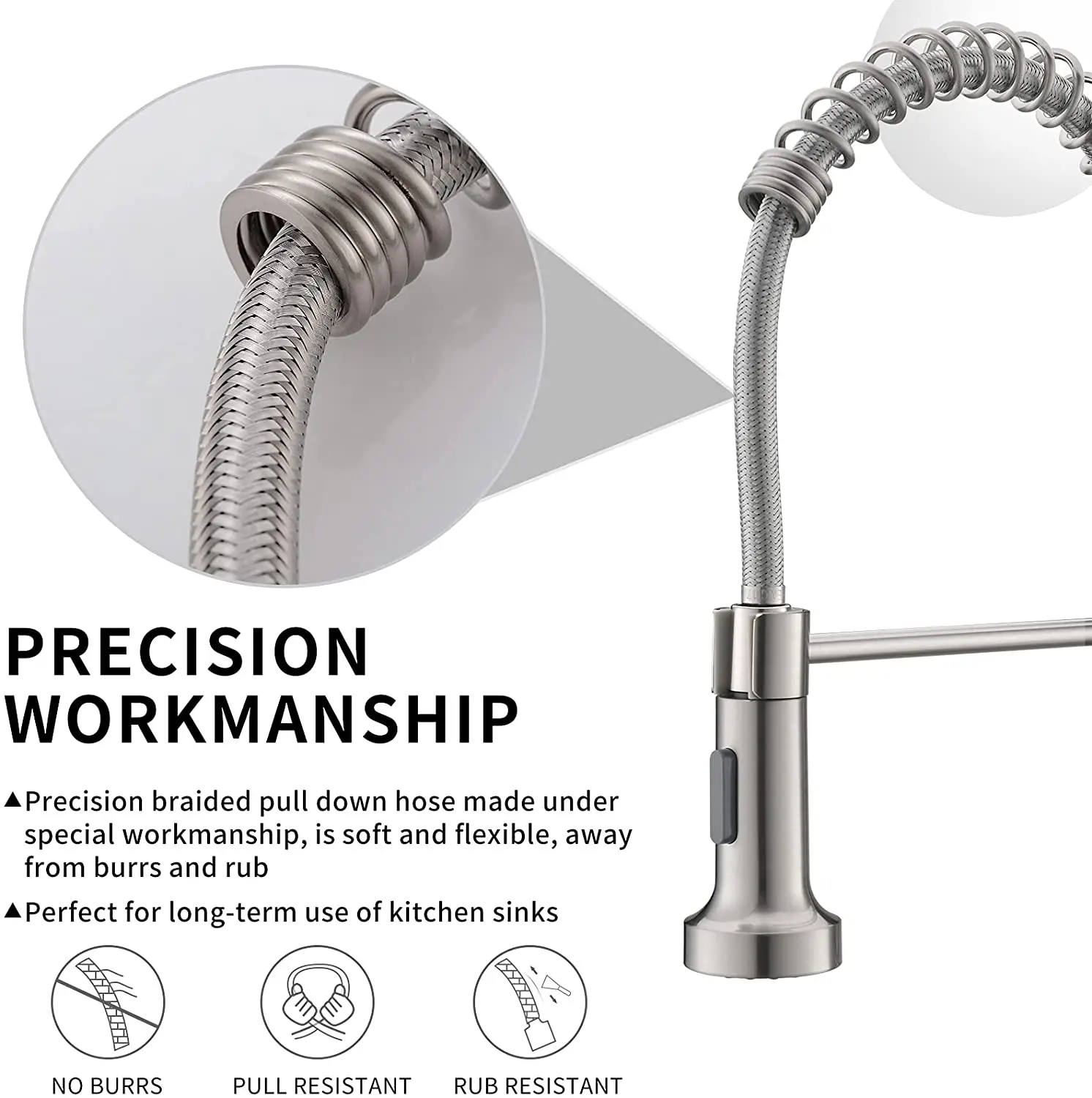 FLG cUPC Modern Luxury kitchen Faucet Mixer Brush Copper High Quality Sink Water Tap Faucet For kitchen