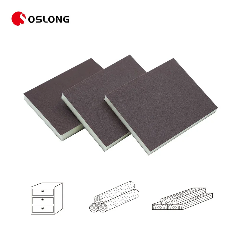 Customized Size Double-sided Aluminum Oxide Sponge Sandpaper Block