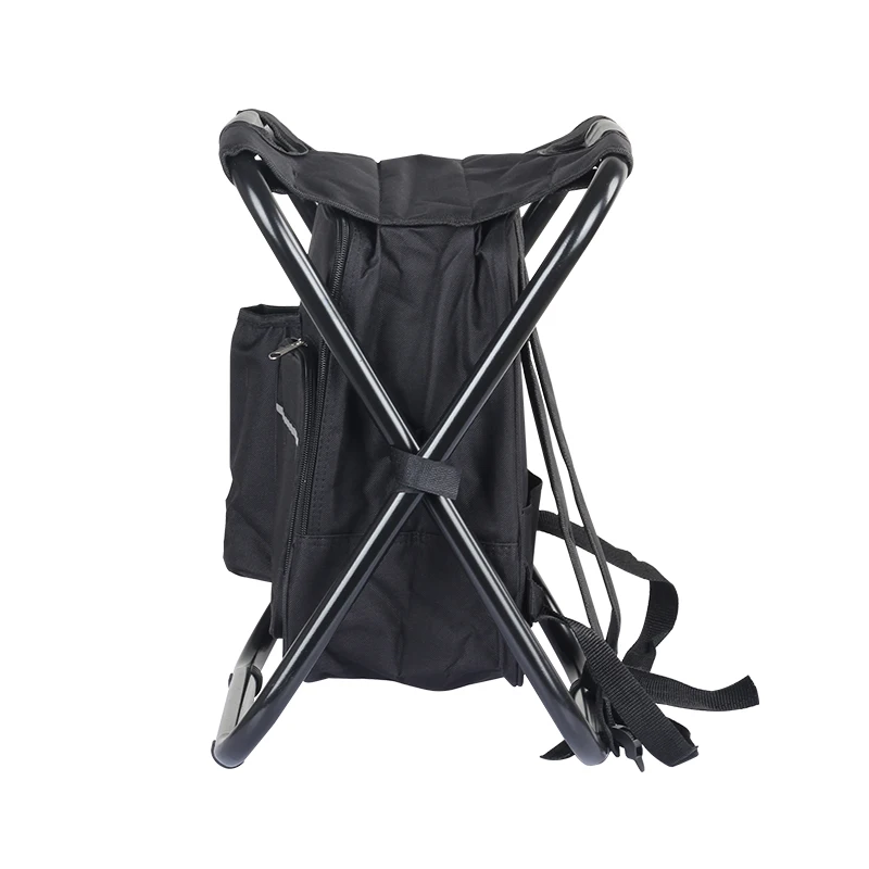 2023 Customized Outdoor Lightweight Portable Folding Stool Fishing Beach Camping Backpack Chair With Ice Cooler Bag