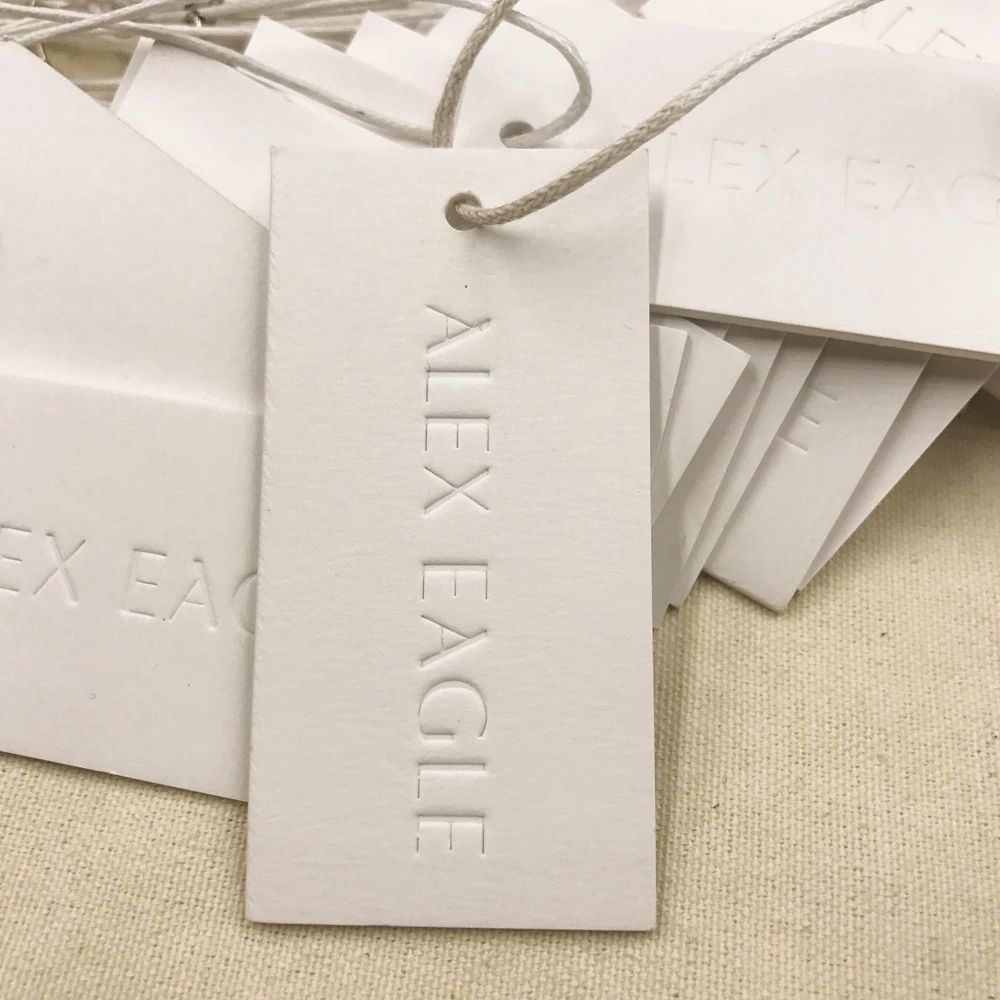 Fashion Free Sample New Design  Embossed Hang Tag Special Gift String Pvc Hangtags For Clothing Own Logo