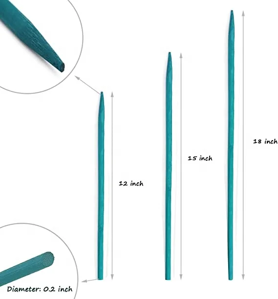 Bamboo Plant Stakes,Wood Plant Supports,Natural Bamboo Sticks for Plants Wooden Sign Posting Garden