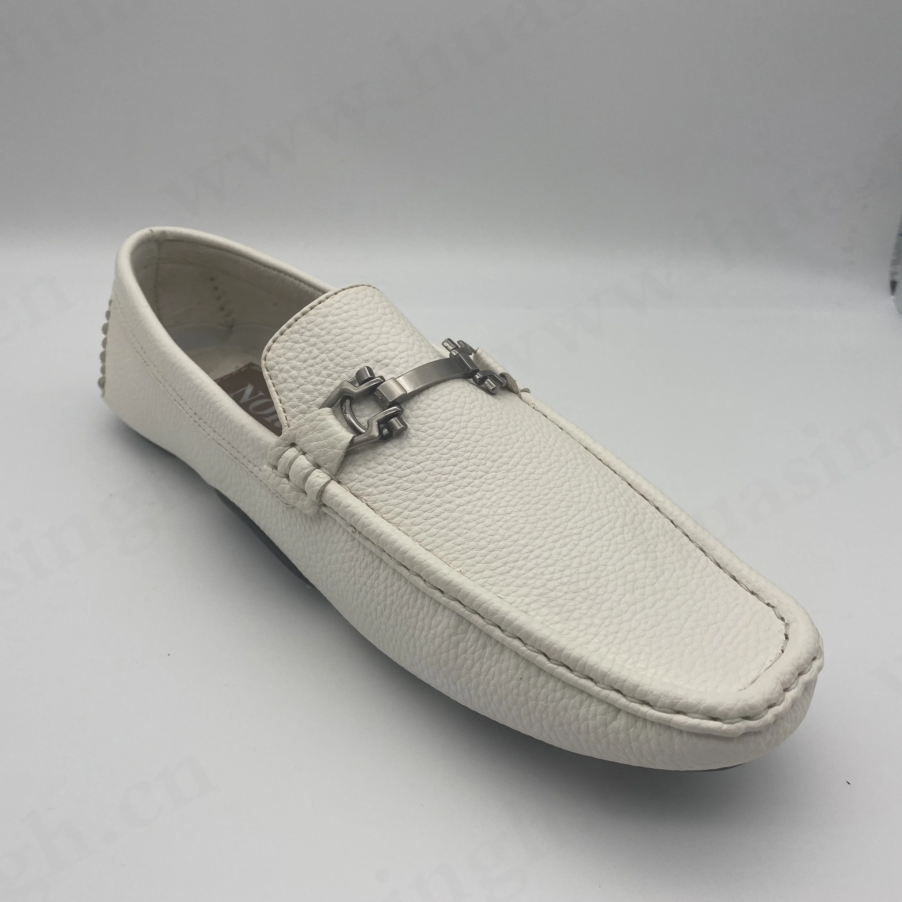 CCW,top level embossed leather upper white peas shoes popular in Spain no shoelace style handmade fashion moccasion shoes HSW072