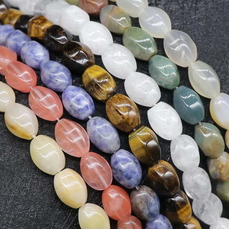 Natural agate crystal quartz stone lantern beads scattered beads melon beads diy bracelet necklace lighting accessories