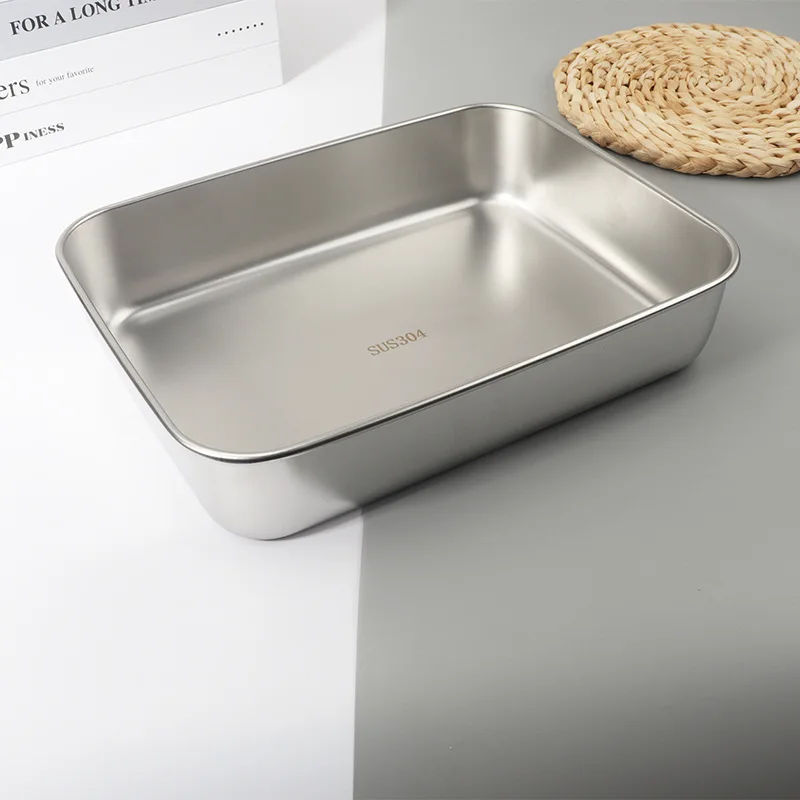 Extra Heavy Stainless Steel Plate With Lid Multifunctional Plate for Hotel Home Tableware Set