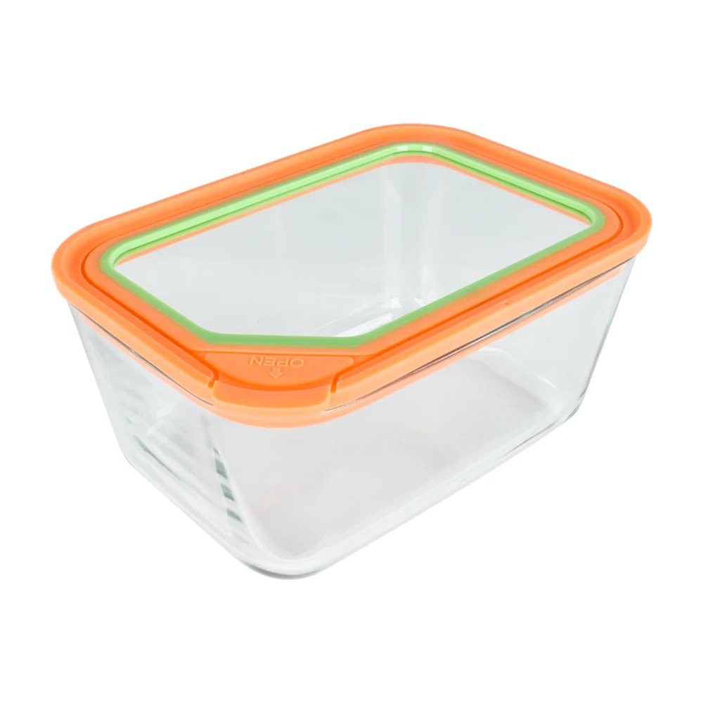 2024 new design high borosilicate glass Microwave eco-friendly glass food container with lids