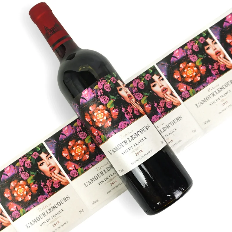 Self Adhesive Custom Design Logo Printing Private Sticker Label For Wine Bottle