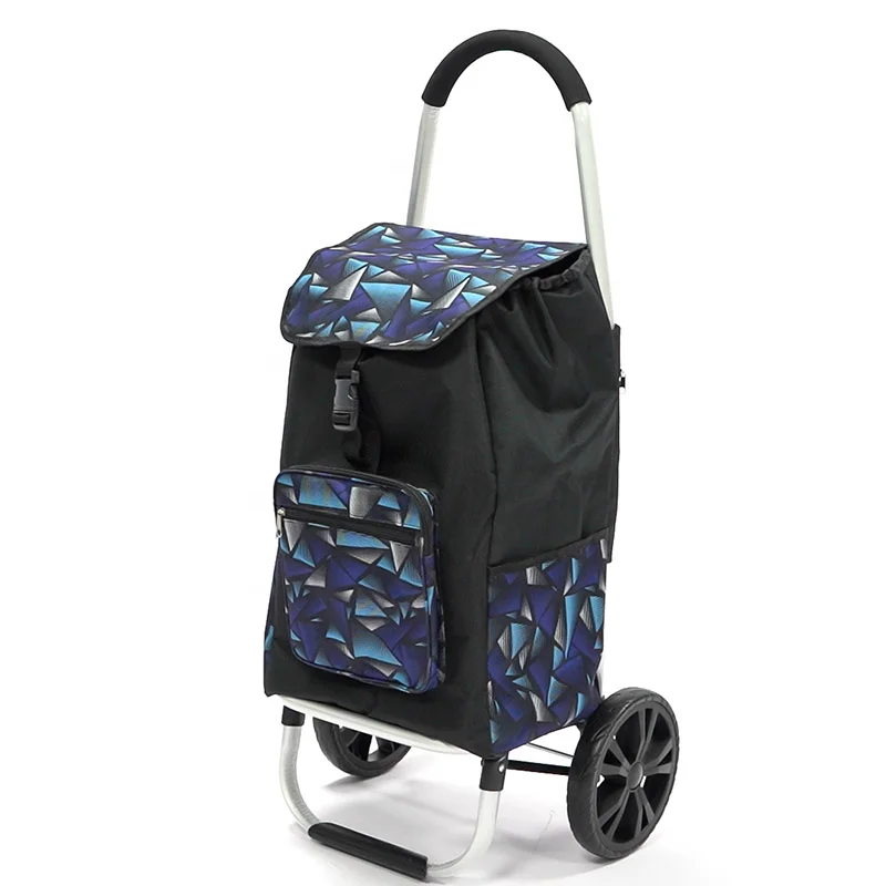 Hand Carts & Trolleys Wholesale 600D Polyester Folding Shopping Cart Trolley Bag Shopping Trolley