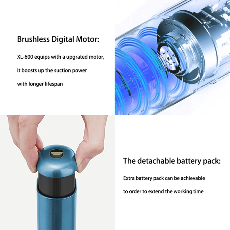 Shiny XL-600 High Quality Cordless Handheld Vacuum Cleaner For Home and Car