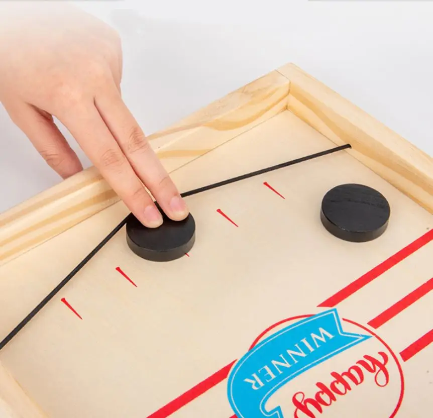 Fast Slingshot Table Bouncing  Hockey Party Winner Board Game wooden hockey game