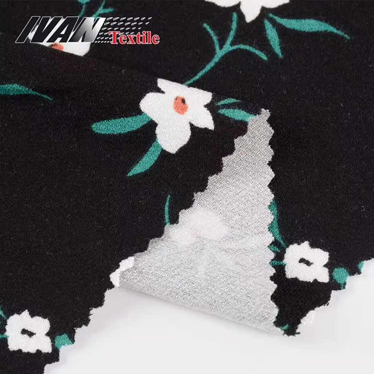 Superior Performance Knitted Jersey Floral Printed Spandex Rayon Fabric