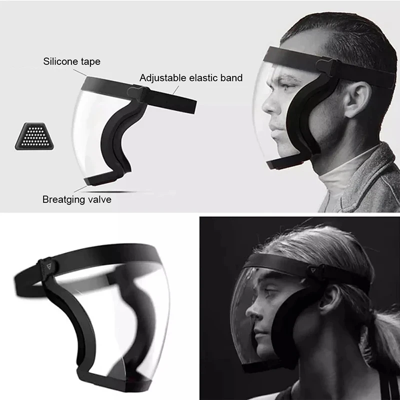 Splash-proof WindProof Anti-fog Mask Safety Glasses Protection Eye Face Mask Clear Transparent Full Face Shield with Filters