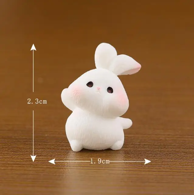 Wholesale Cute Resin Rabbits Charms Miniature Animals Charms Landscape Decoration Accessories
