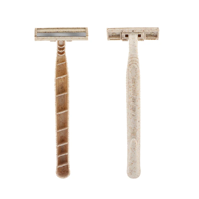 Wheat Straw Manual Shaver Disposable Razor Two-layer Blade For Hotel And Accommodation