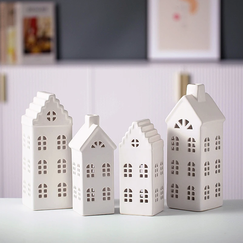 Modern Simple Ceramic Home Decoration European Ceramic Art T Wax Hollow House Ornaments