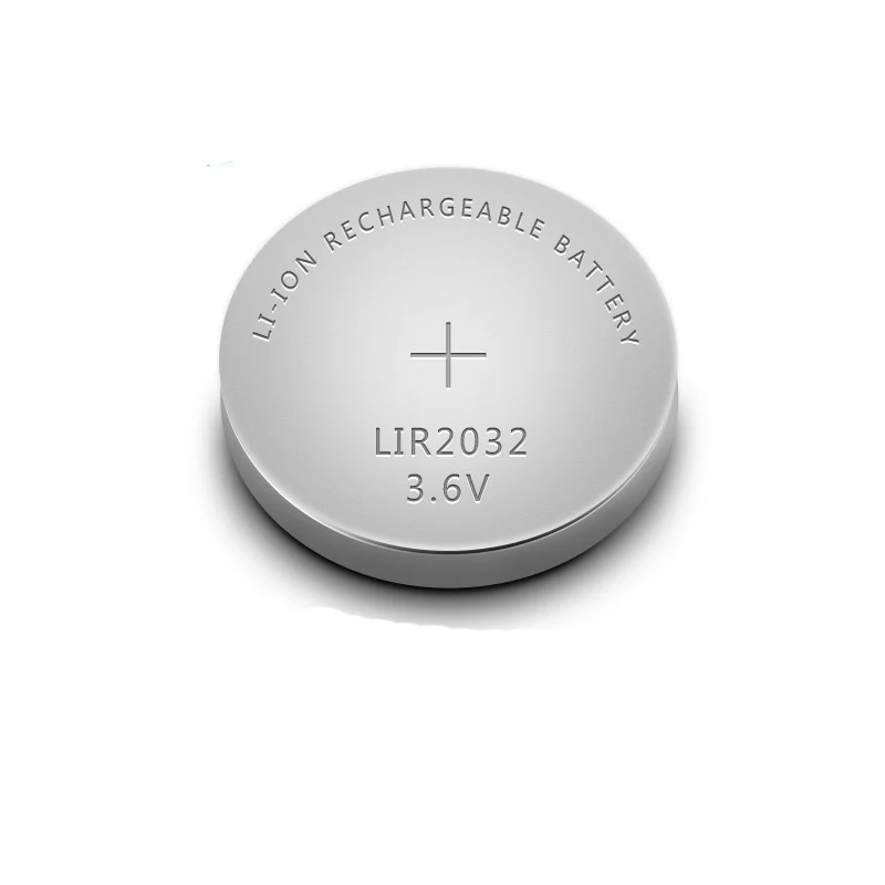 LIR2032 button battery 3.6V charging lithium-ion battery can replace CR2032