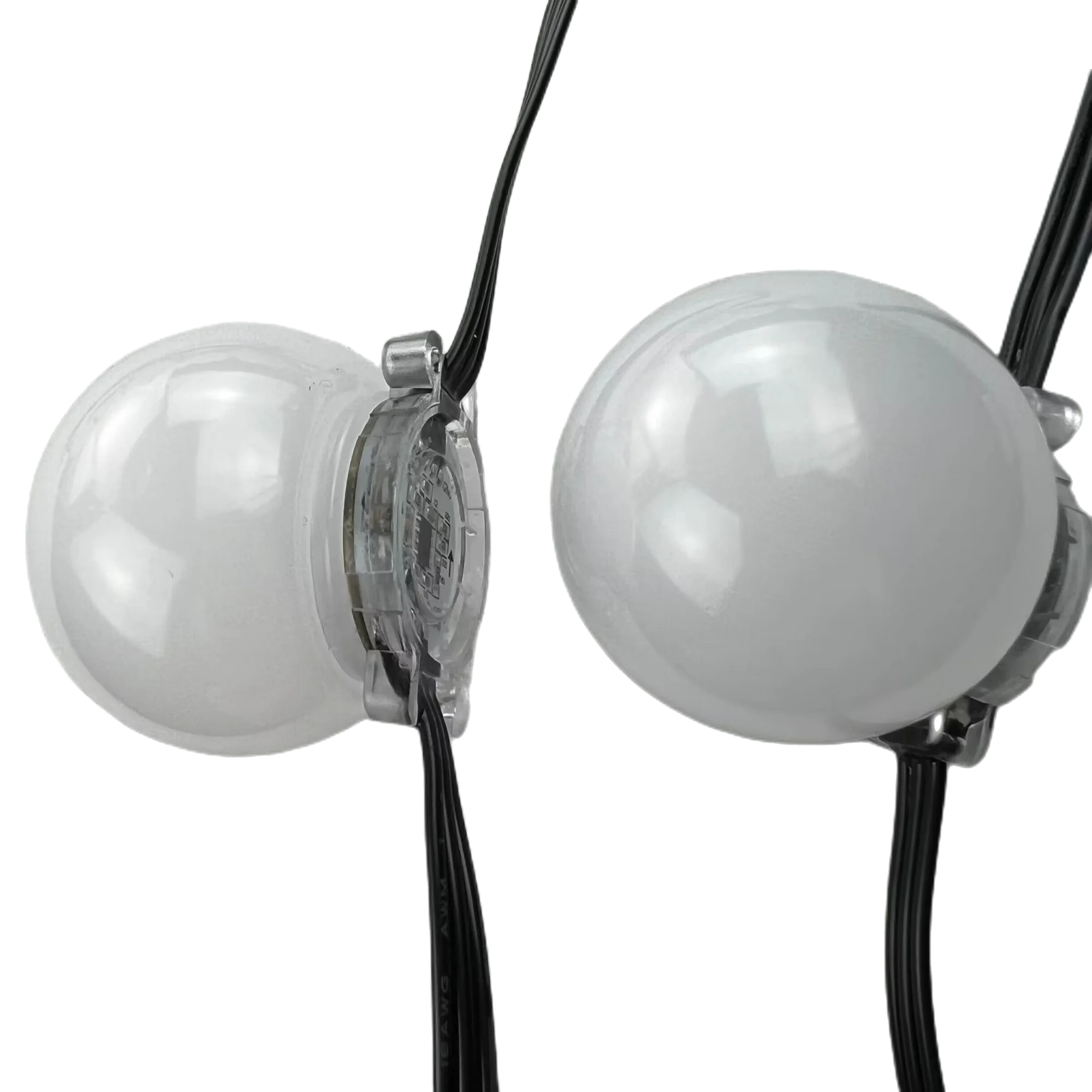 UCS2904-RGBW LED Pixel Module DC24V 30mm Diameter/50mm Cover,IP68;1.8W;Black wire Black Flat Case RGBW Led Point Lights