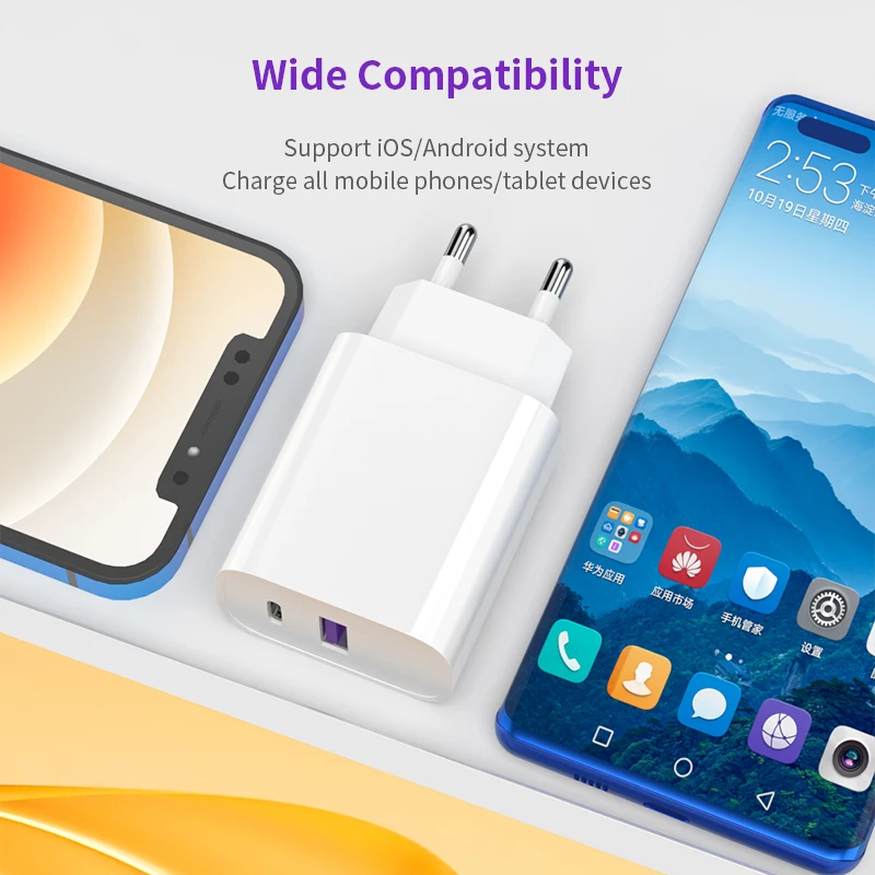  Быстрое зарядное устройство usb Тип c PD 20 Вт Зарядное pd для phone12