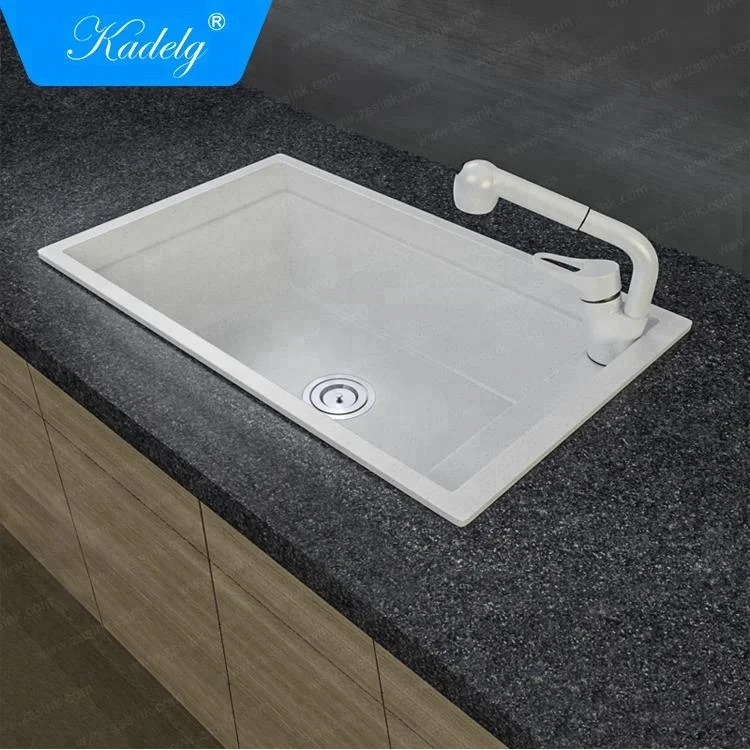 CE Approved Red Color Undermount Granite Sink Quartz Kitchen Sink