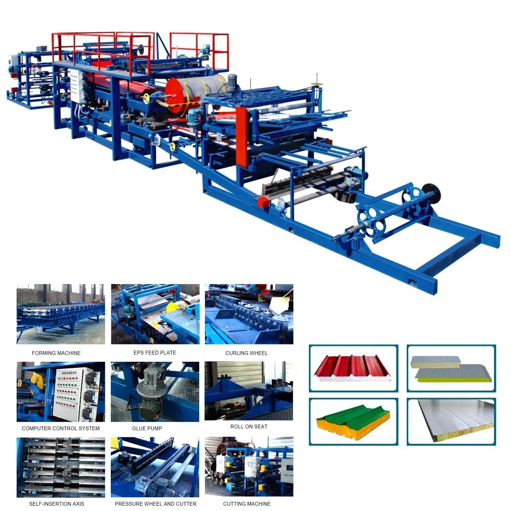 sandwich panel for wall and roof machine EPS&rock wool Sandwich panel forming machine line