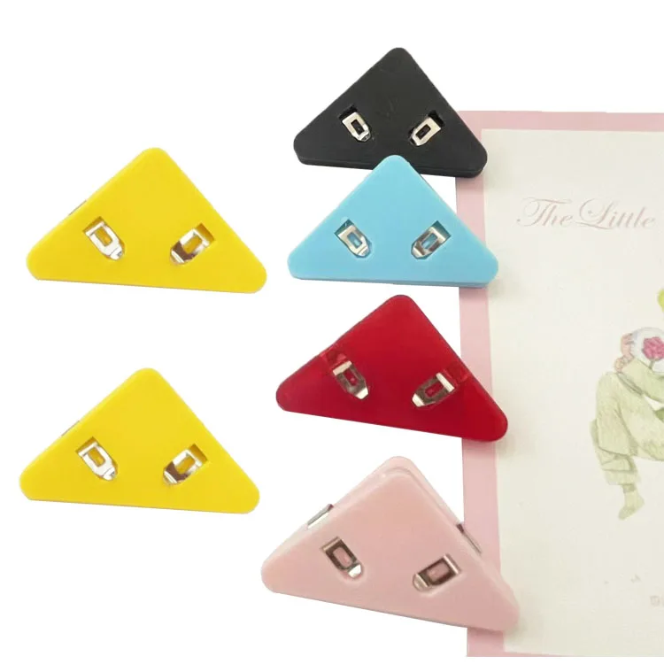 Exquisite cute triangle plastic clip paper clip fasteners for paper