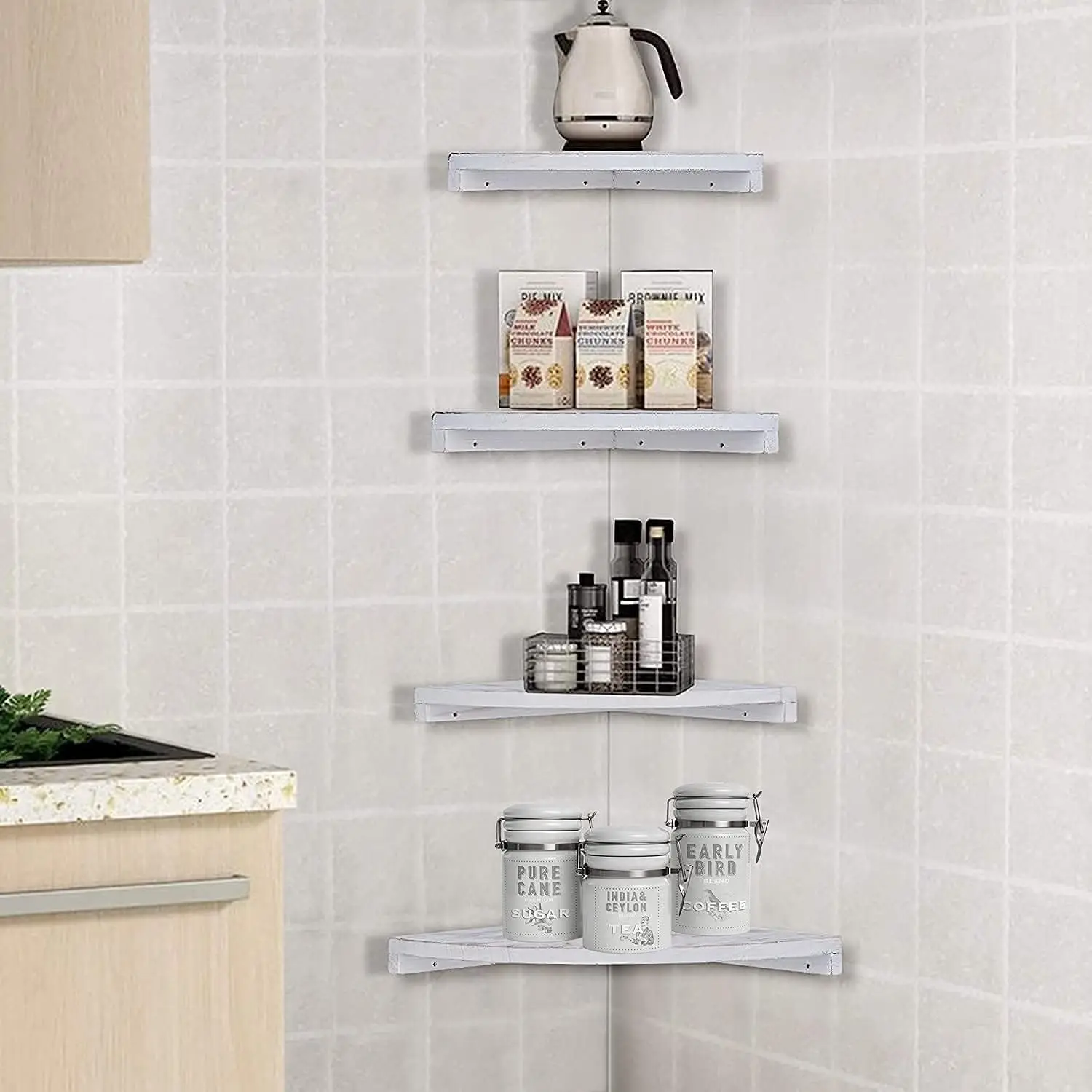 Wall mounted decorative rack saves space and additional storage, is durable and easy to install