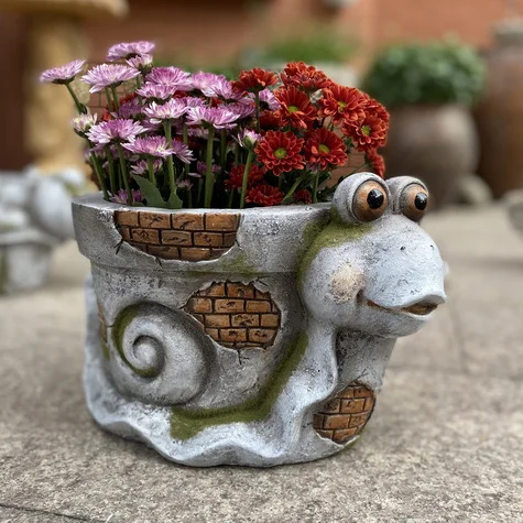 fibre plant pot cartoon rabbit outdoor garden rabbit plant pots for sale