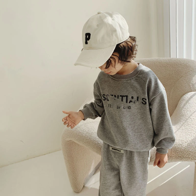 Hot Sell Children Sports Suit Autumn Outfits for Kids Boy Girls Cotton Sweater Casual Clothing Sets