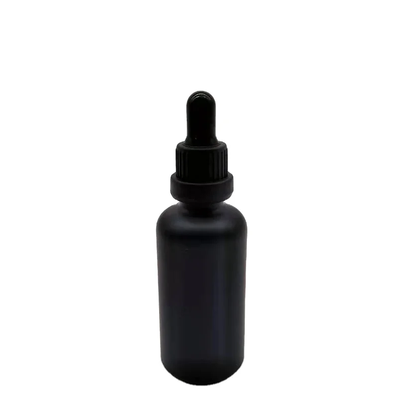 Best selling 30 ml 50ml original shiny black glass dropper bottle 15ml 100ml hair oil essential oil repair serum glass bottle