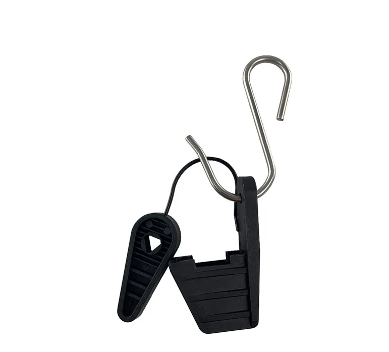 FTTH Telecom S Type Adjustable Aluminum Wedge Clamp Tension Clamp Drop Wire Clamp for Fiber Optic Cable Accessories