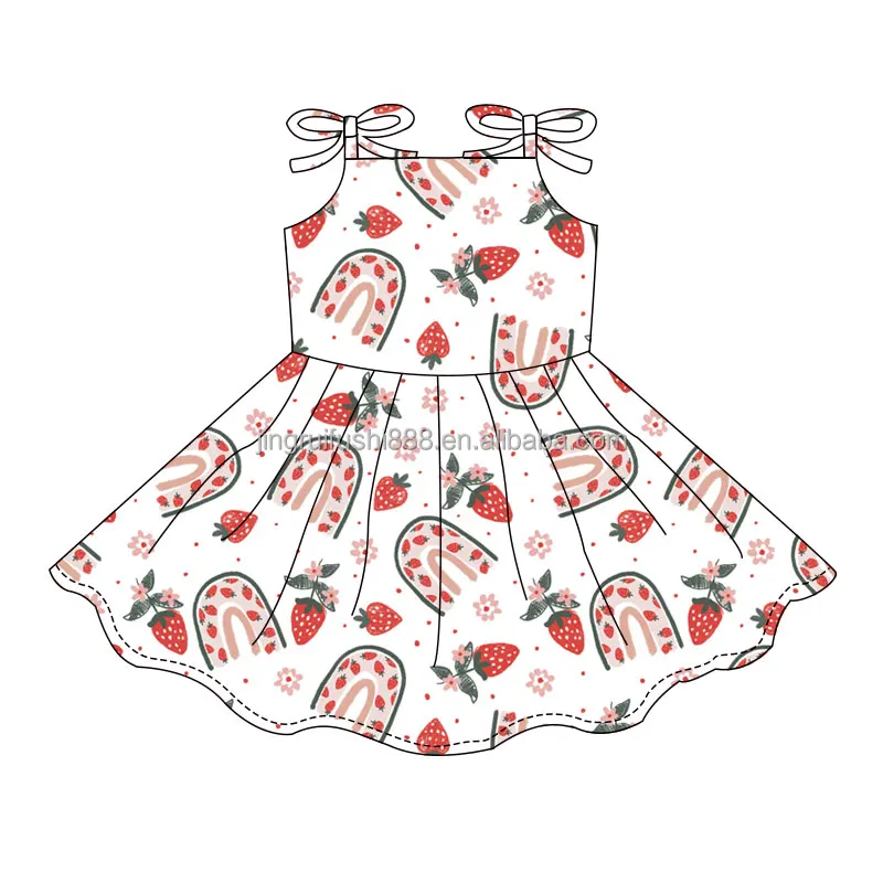 2024 Latest Kids Girls High Quality Dress Cotton Fabric Comfortable Soft Baby Summer Dress