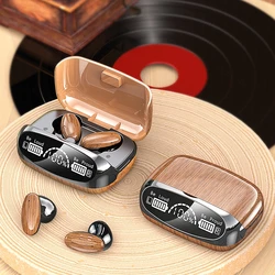 New Fashion M35 Tws Earbuds 9d Hifi Stereo Wood Design Waterproof In Ear Headphone 5.2 Low Latency Game Wireless Earphones