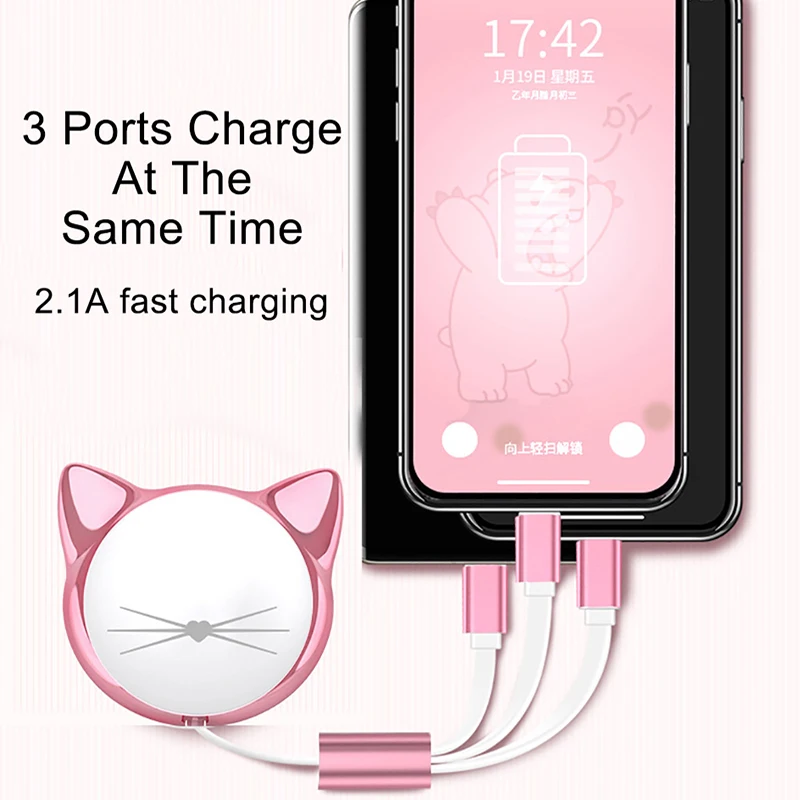 Выдвижной зарядный кабель 3 в 1 с микро-USB Type-C 5