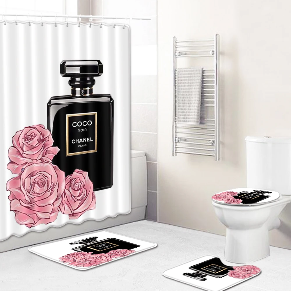 
Designer Customize Shower Curtain Sets 4 pieces Bathroom Curtains 