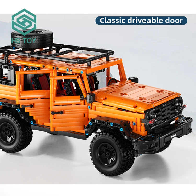 HS Assembling Cross-country Vehicle Brick Open Door Technical Tank Building Block Construction With 1 10 Scale