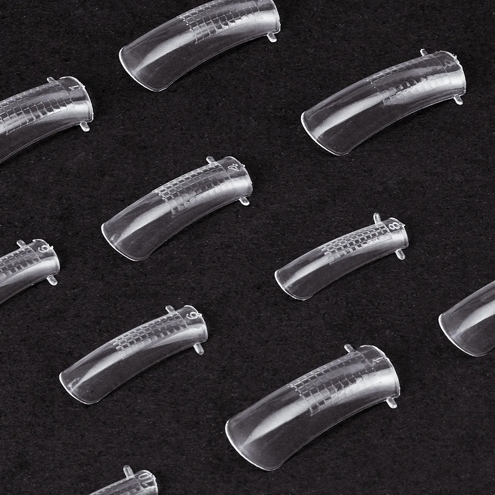 Hadiyah Wholesale 100pcs Clear Nail Forms Acrylic False Nails Full Cover Quick Building Mold Tips Dual Forms Nail Extension