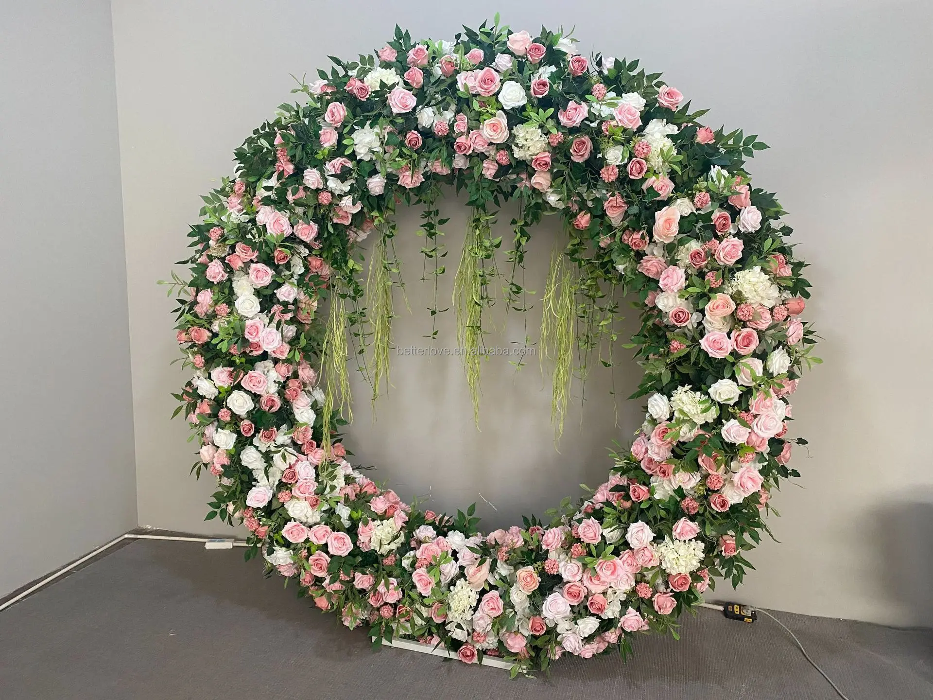 2*2m Forest Wedding Green Plant Rose Arch Artificial Hydrangea Rose Flower Door Fake Arch for Lawn Wedding Layout Decorations